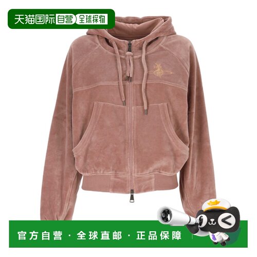 1h可退香港直邮Vivienne Westwood 抽绳拉链连帽衫卫衣 1I010012J