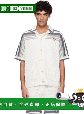 1h可退 香港直邮Casablanca 男士 灰白色 Tennis Crochet 衬衫 MS