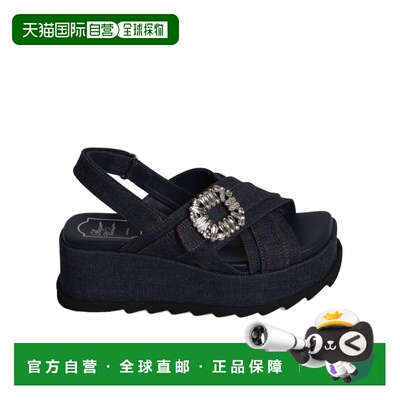 香港直邮Roger Vivier 牛仔坡跟凉鞋 RVW77544720EMNU