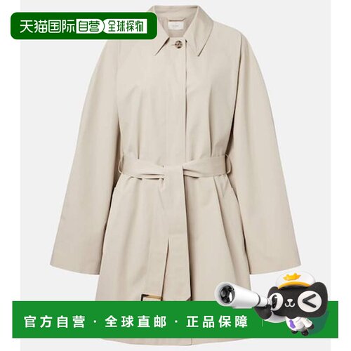 香港直邮The Row 女士 Amaya 束带棉质风衣 beige米色 舒适时尚
