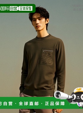 香港直邮Fendi 长袖圆领毛衣 FZE035ATMO拉链针织衫