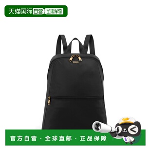 自营欧洲直邮Tumi途明 Voyageur女士黑色/金色尼龙拉链开合双肩包