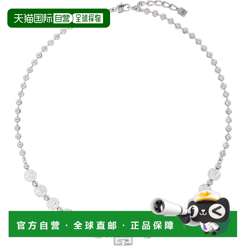 香港直邮Givenchy 纪梵希 女士 4G 金属水晶项链 BF00R9F05M银色