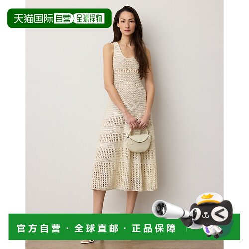 自营欧洲直邮Ralph Lauren拉夫劳伦 Solanna女士奶油色棉质针织连