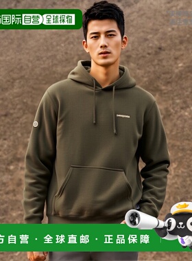 自营欧洲直邮PATAGONIA FITZ ROY ICON UPRISAL 连帽绿色棉质男卫