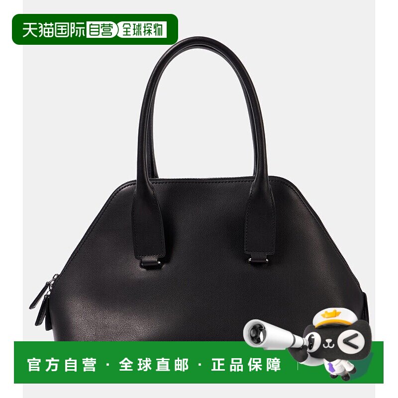 1h可退 香港直邮The Row 女士 Devon 中号皮革手提包 black黑色