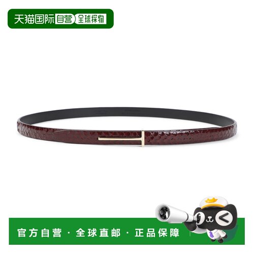 香港直邮Tom Ford 汤姆 福特 女士 红宝石色红色蟒蛇纹皮带 WB333
