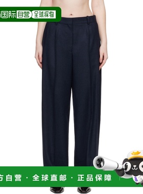 1h可退 香港直邮toteme 女士 海军蓝 Wide Flannel 长裤 261WRB03