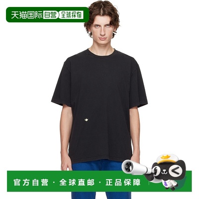 1h可退 香港直邮J.W. Anderson 男士 黑色 Contrast Embroidery T