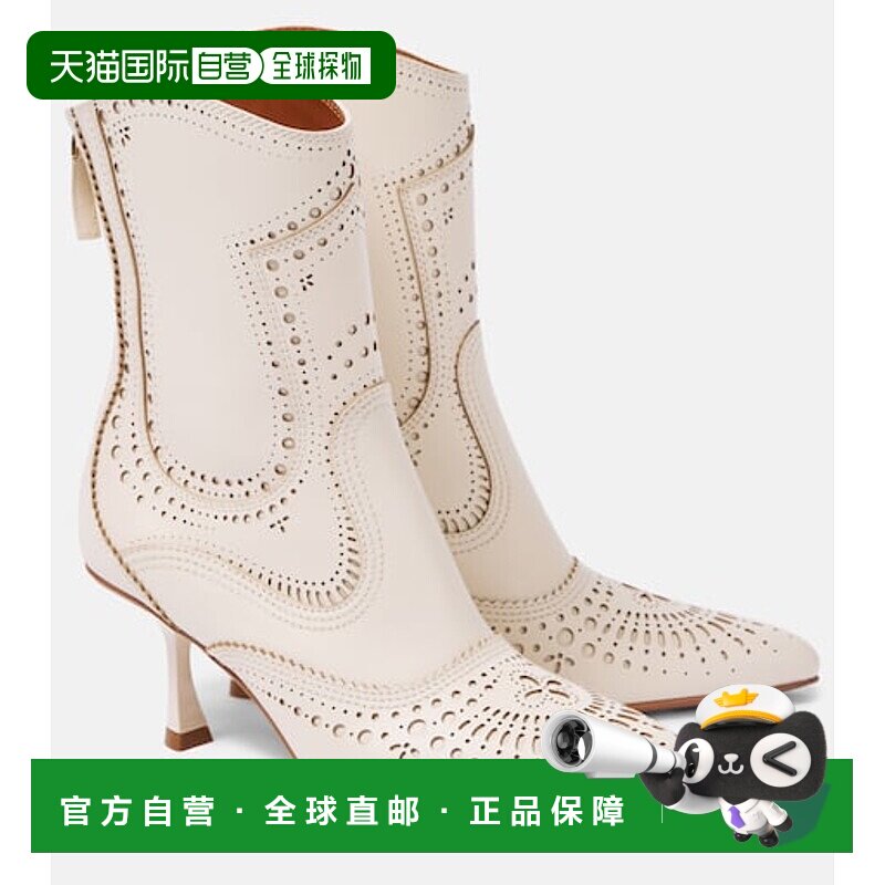 香港直邮ZIMMERMANN 女士 Eliot 65 皮质短靴 white白色 舒适时尚