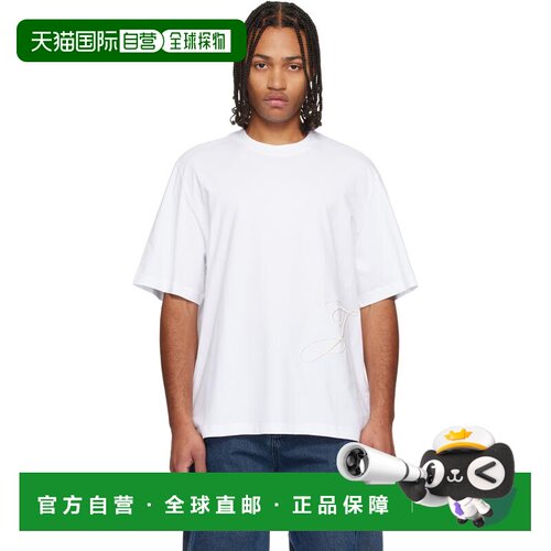 1h可退 香港直邮Jacquemus 男士 白色 Le T-shirt J MC T恤 25HTS