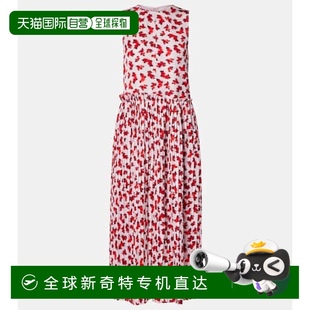 香港直邮Jil 吉尔 1h可退 Sander 花朵褶裥中长连衣裙 桑达 女士