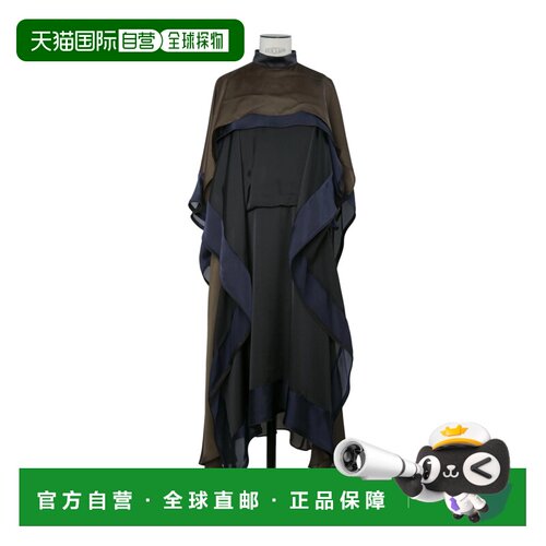 Sacai 缎面雪纺连衣裙 2608574 【付后1h可退】