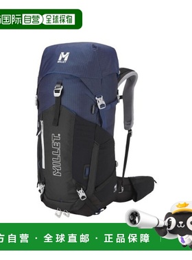 自营欧洲直邮MILLET UBIC女士电子黑/深蓝色尼龙登山背包