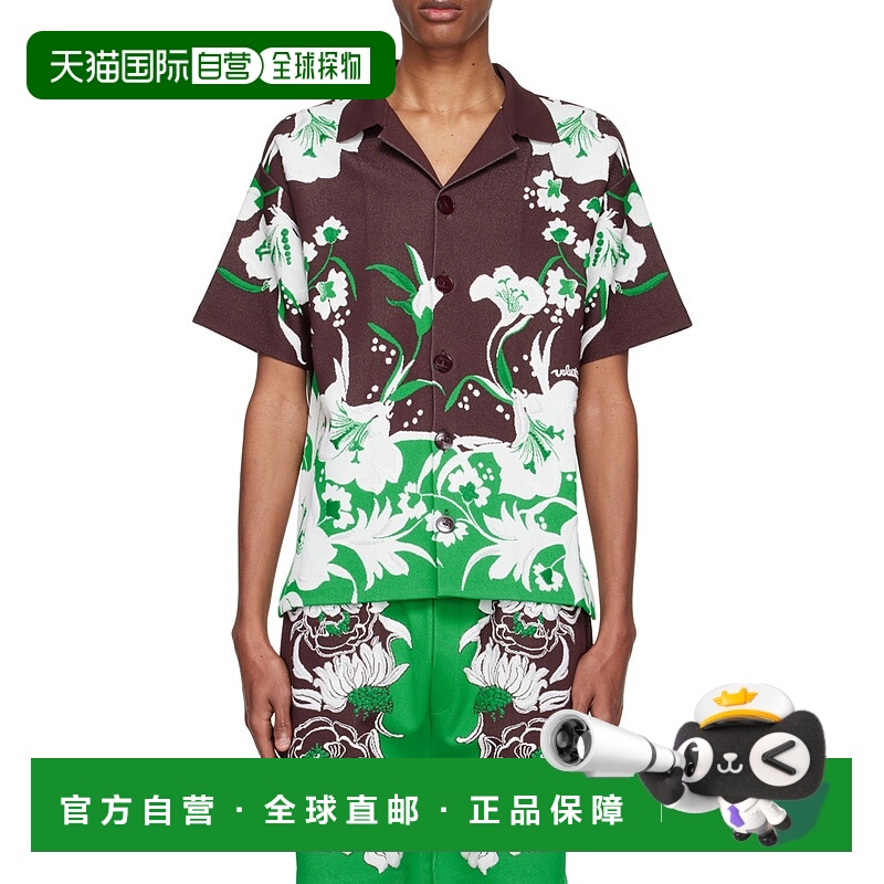 【99新未使用】香港直邮Valentino 图案印花短袖衬衫 XV0KP01F8FG
