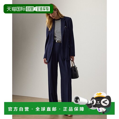 自营欧洲直邮Ralph Lauren拉夫劳伦 Jody女士海军蓝羊毛长裤