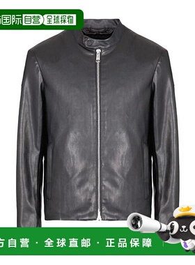 香港直邮Armani Exchange 拉链修身飞行员休闲皮夹克 8NZB08ZNAAZ