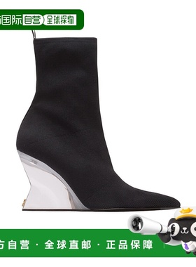 1h可退 香港直邮Balmain Wedge针织踝靴 GN1TE201TKNI女靴