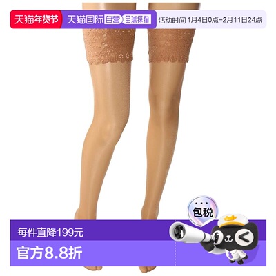 1h可退 香港直邮Wolford 女士 20 Stay-Up Thigh Highs 缎面质感
