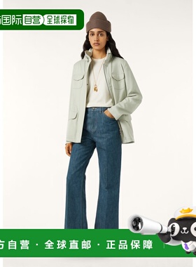 自营欧洲直邮Loro Piana 女士灰绿色细纤维夹克