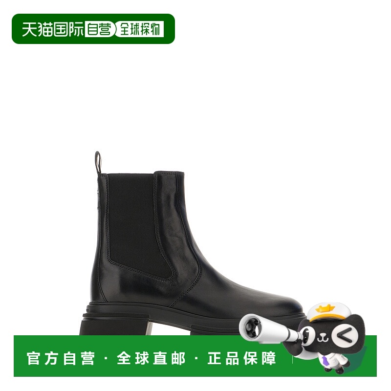 1h可退 香港直邮Hogan 女士 黑色皮质短靴 HXW6740FM0IKXTB999NER