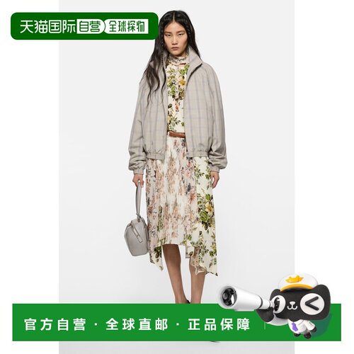 自营欧洲直邮Acne Studios 女士棕色/蓝色羊毛混纺格纹轻便夹克