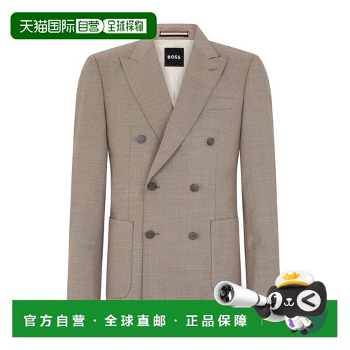 1h可退 欧洲直邮BOSS 男士西服 50556838131 SS2026 浅棕色 Doubl