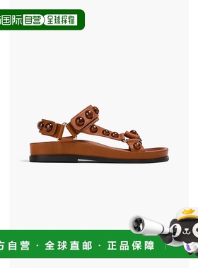 1h可退 香港直邮Sandro 女士 精饰皮质凉鞋 SFACH01129AMBRE