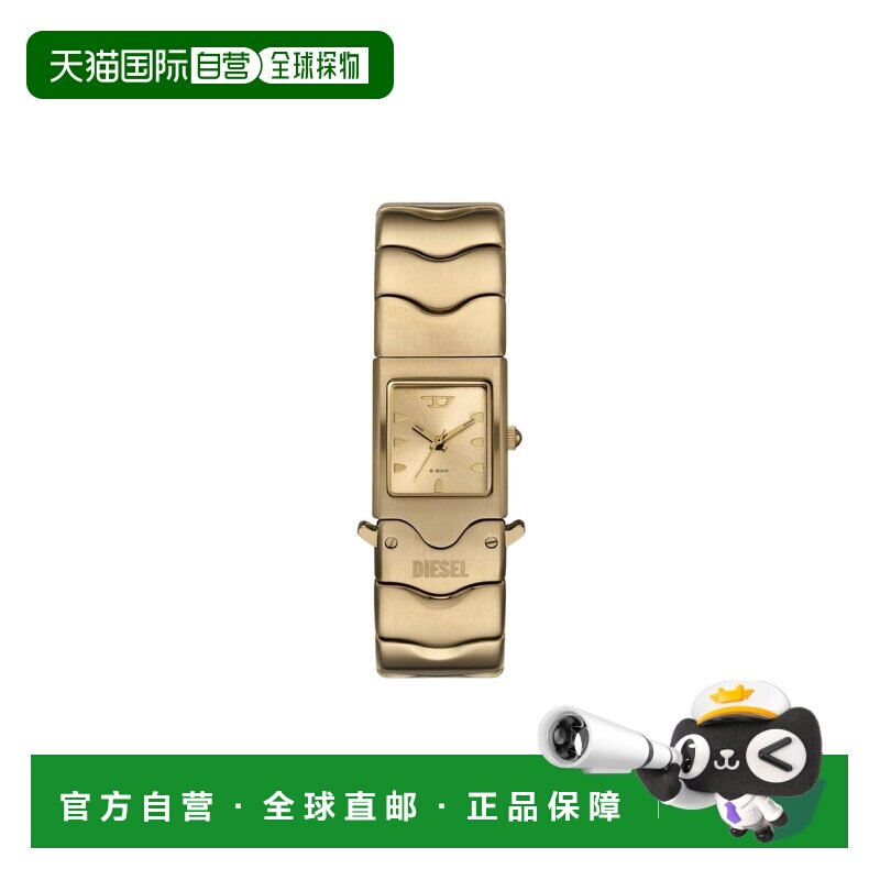 自营欧洲直邮Diesel迪赛 Closer女士金色精钢腕表22mm