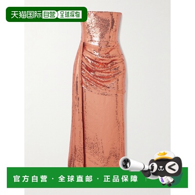 香港直邮ALEX PERRY 女士 不对称垂褶珠片网纱连衣裙 D1511PF25CO