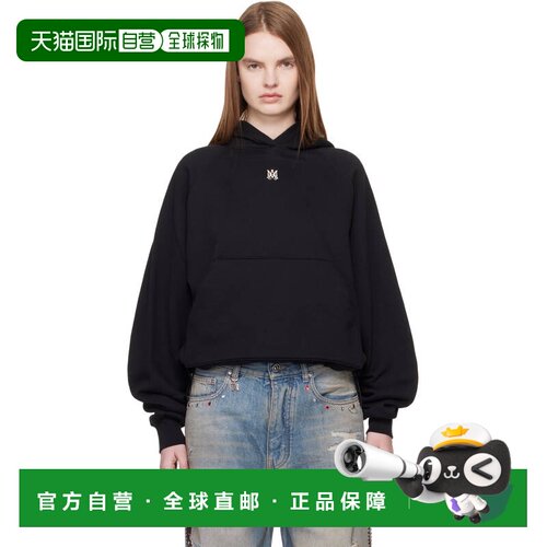1h可退 香港直邮AMIRI 女士 黑色 MA Drop Shoulder 连帽衫 AWTOJ