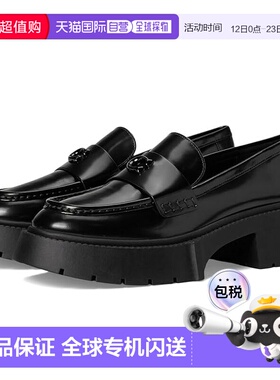 1h可退 香港直邮Coach 蔻驰 女士 Leah 防水台乐福鞋 black黑色