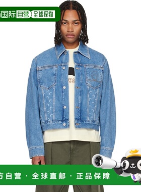 香港直邮Marine Serre 男士 蓝色 Moon Laser 牛仔夹克 MJA063BCD