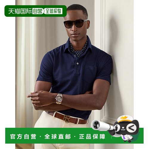 自营欧洲直邮Ralph Lauren拉夫劳伦 男士经典海军蓝棉质羊绒混纺P