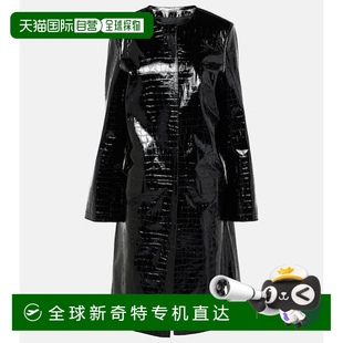 black黑色 1h可退 鳄鱼纹压花皮革大衣 香港直邮TOTÊME 舒适 女士