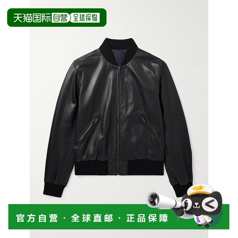 1h可退 Canali 康钠丽 男士 Shell 可反穿皮革短夹克 LE0皮衣