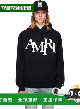 香港直邮AMIRI 男士 黑色 Staggered 连帽衫 AMJYHD1094卫衣
