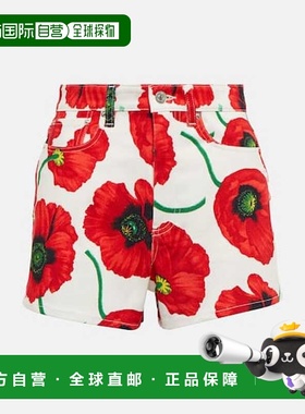 1h可退 香港直邮kenzo 高田贤三 女士 花朵高腰棉质牛仔短裤 0009