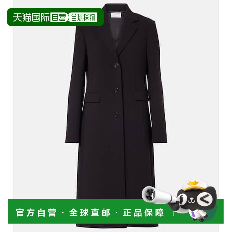 1h可退 香港直邮The Row 女士 Cerys 羊毛混纺大衣 black黑色 舒