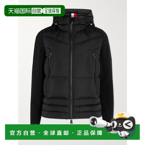 香港直邮moncler 盟可睐 男士 Fleece-Trimmed Quilted Shell Hoo