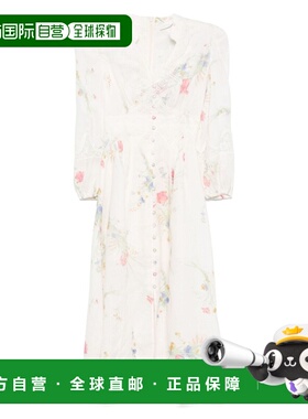 1h可退 香港直邮ZIMMERMANN 女士 V领长袖连衣裙 4548DSS252