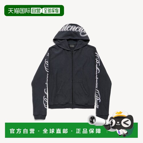 自营欧洲直邮Balenciaga巴黎世家 Cursive女士黑色/白色棉质拉链