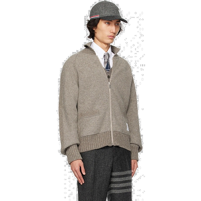香港直邮Thom Browne 拉链针织飞行员夹克 MJT391AJ0090