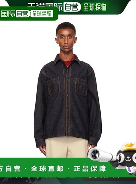 1h可退 香港直邮Moncler 盟可睐 男士 蓝色贴饰牛仔夹克 J20912F0