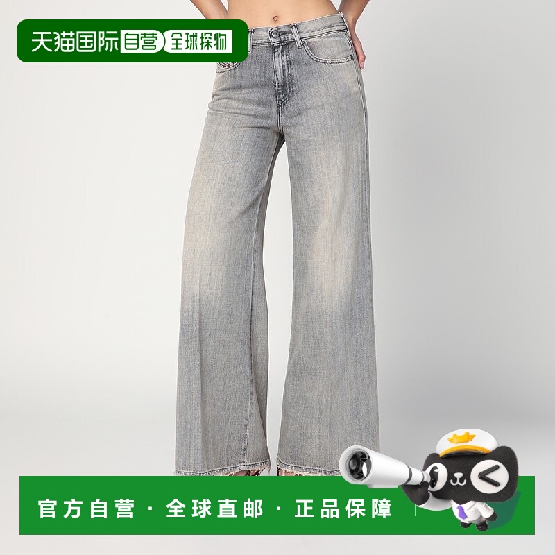 香港直邮Diesel 迪赛 女士 1978 D-Akemi 喇叭水洗灰色牛仔裤 A03