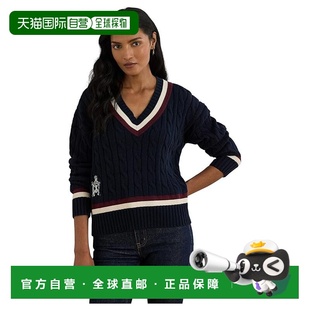 1h可退 香港直邮Lauren Ralph Lauren 女士 粗线针织棉质板球毛衣