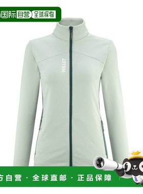 自营欧洲直邮MILLET SENECA女士海藻绿/瓶绿再生聚酯拉链抓绒衣