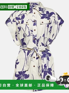 1h可退 香港直邮ZIMMERMANN 女士 Acadian 花朵亚麻连体衣连衣裙