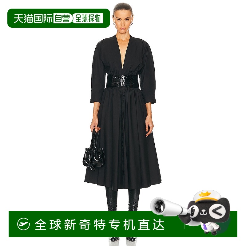 1h可退 香港直邮Alaia 女士 长袖束带连衣裙 AA9R12615T001