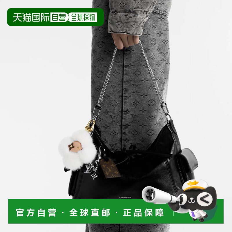 自营1h可退 欧洲直邮LV/路易威登 女士白色皮革/金属钥匙扣/包袋